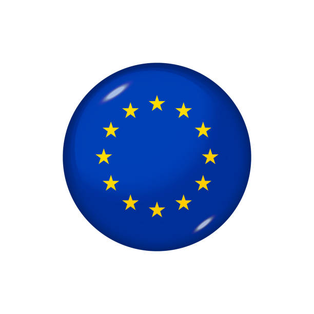 ilustrações, clipart, desenhos animados e ícones de ícone da bandeira brilhante da união europeia - european union flag european community brussels europe