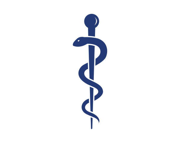Rod of Asclepius Rod of Asclepius medical symbols stock illustrations