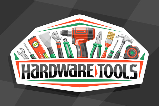 Vector Label For Hardware Tools Stock Illustration - Download Image Now ...