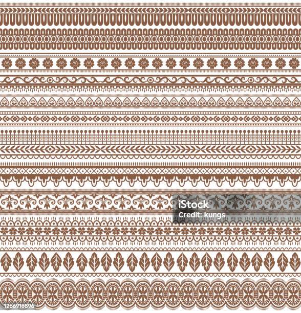 Texture Boder Vector Set Of Design Elements Seamless Texture Borders Frame Vector ...