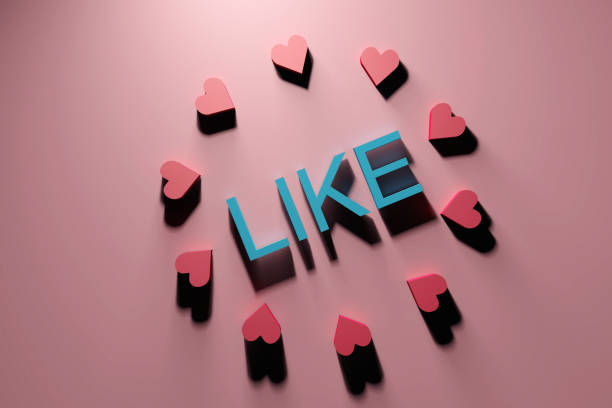 istock Heart Shapes and like word 1266920209