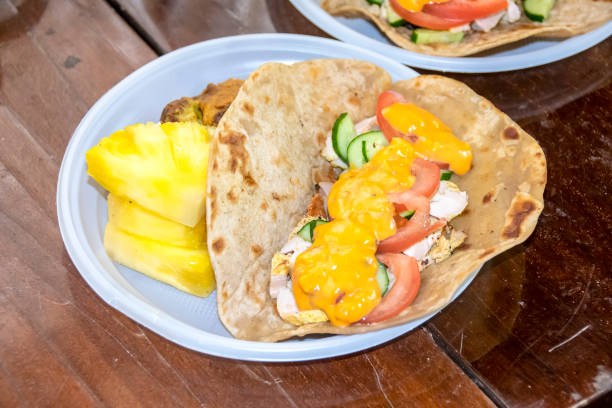 istock healthy breakfast vegetables and meat on a tortilla 1266921167