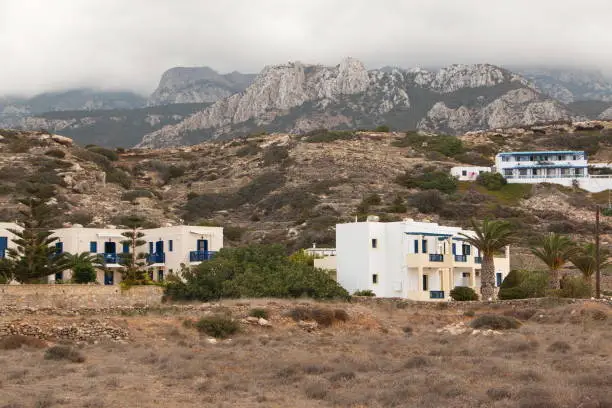 Residential houses in Lefkos on Karpathos in Greece,Europe