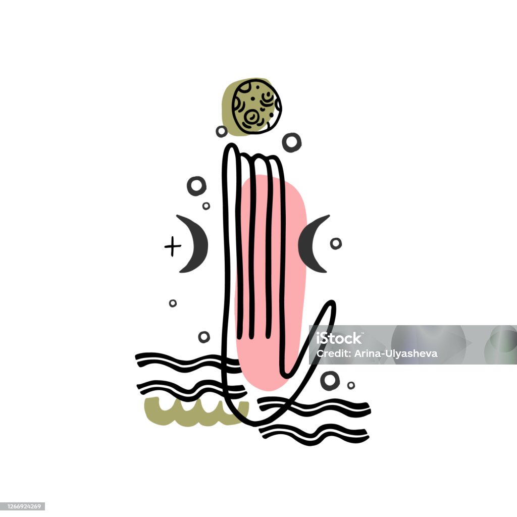 Abstract Form Drawing Styledecoration Element Isolated In White ...