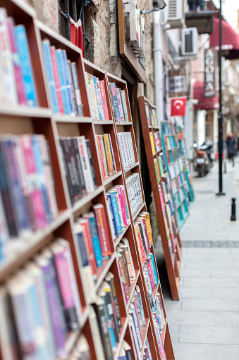 Canakkale, Turkey, February 9 , 2017 : A Book Store in Canakkale Street