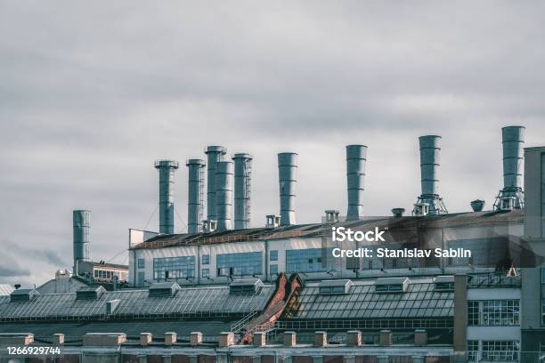 Raushskaya Naberezhnaya Ges 1 Electric Utility Company Moscow Stock Photo - Download Image Now