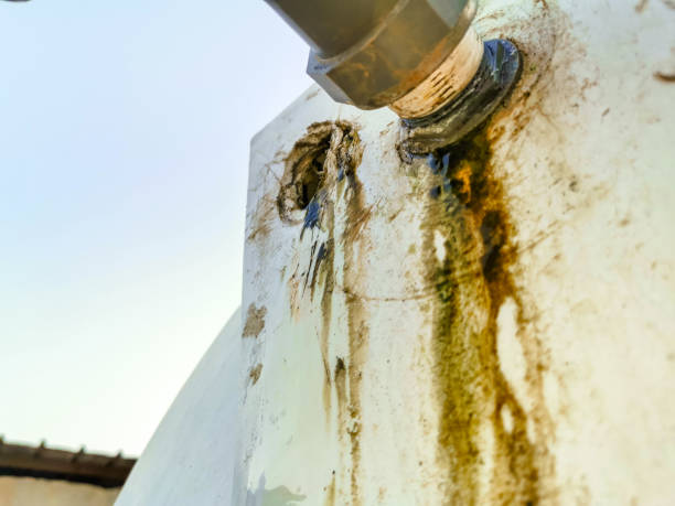 istock leaking joint of PVC water pipe cause unprofessional engineering works 1266930078
