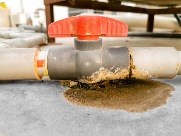istock leaking joint of PVC water pipe cause unprofessional engineering works 1266930089