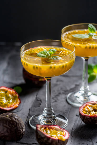 istock Alcoholic or non-alcoholic cocktail with fresh passion fruit 1266930271