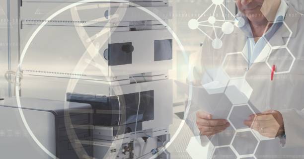 istock Digital illustration of a doctor copying documents over a DNA strain 1266930944