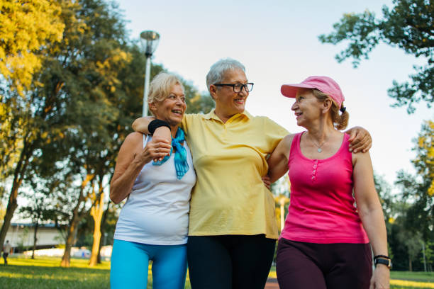 istock Senior women relaxing after training in park 1266938016