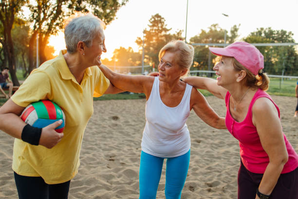istock Senior women discussing volleyball strategy 1266938209
