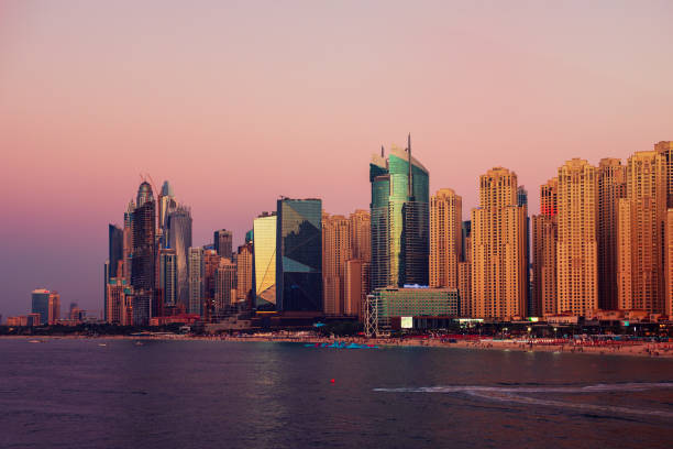 istock Dubai embankment at sunset 1266939210