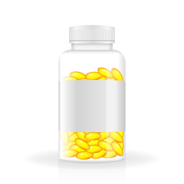 istock Vitamin realistic bottle in 3d style. Spray bottle icon. White background, isolated. 3d vector. Mock up, template. White box mockup. Product template. Vector illustration. 1266944894