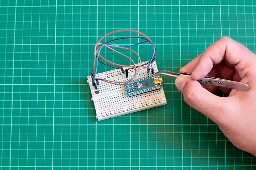 Hand working with open-source hardware and software nano making electronics