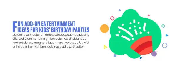 Vector illustration of Design element related to fun, entertainment, party, event, birthday, fireworks