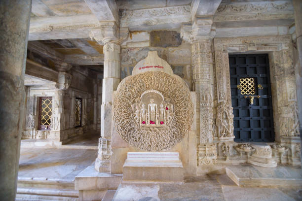 istock Architectural shot of a jain temple from inside 1266948385