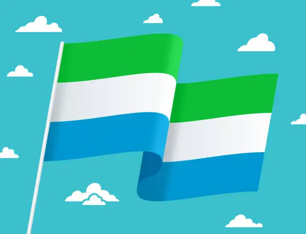 Vector illustration of Flag of Sierra Leone