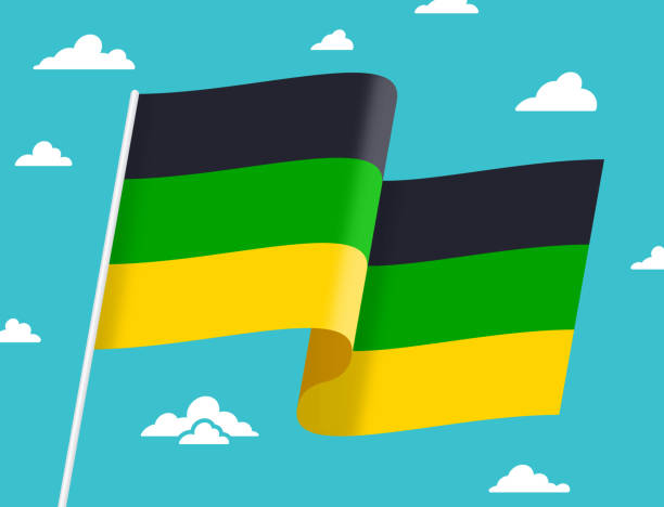 flagge des afrikanischen nationalkongresses - african national congress stock-grafiken, -clipart, -cartoons und -symbole