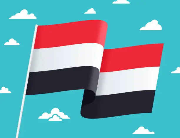 Vector illustration of Flag of Yemen