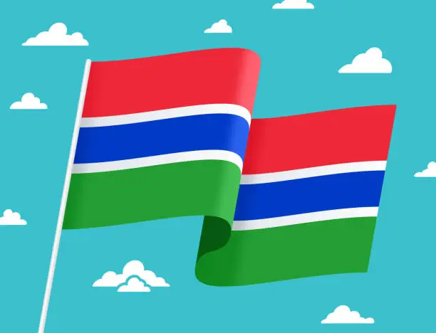 Vector illustration of Flag of Gambia