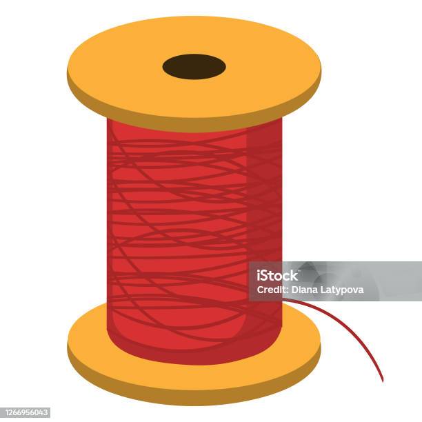 Red Thread Line Vector Red Thread On A White Background Vector Illustration Stock Illustration ...