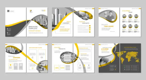 Vector illustration of Brochure creative design. Multipurpose template, include cover, back and inside pages.