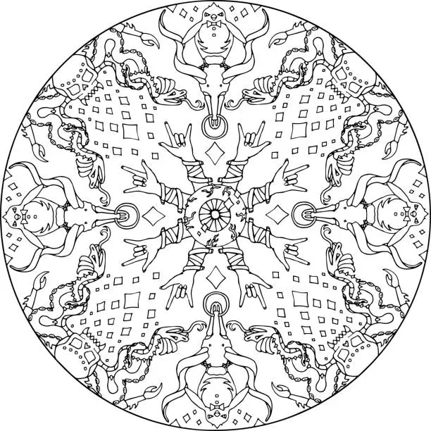 Vector illustration of Mandala Rock On