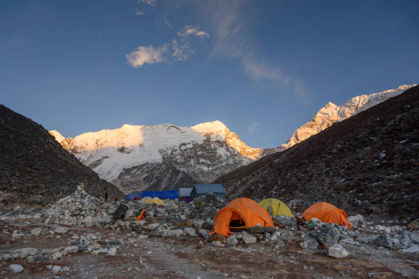istock Tents at the Island peak base camp in the evening 1266958522
