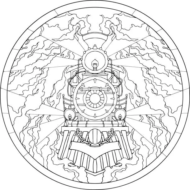 Vector illustration of Mandala Last Train