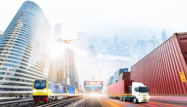 istock Global business logistics import export background and container cargo freight ship transport concept 1266958635