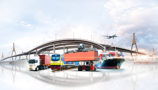 concepto de transporte de carga de carga de carga de carga de carga de la logística de negocios global y de la logística de negocios global - freight liner fotografías e imágenes de stock