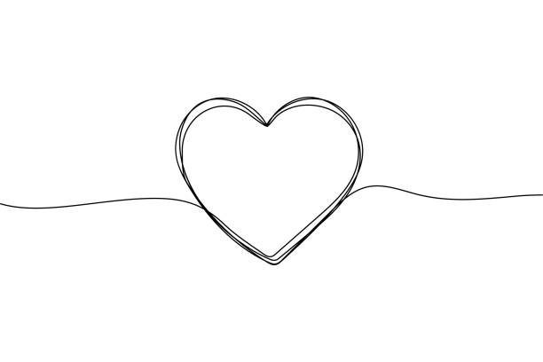 ilustrações de stock, clip art, desenhos animados e ícones de heart sketch, vector love in line shape. cute outline doodle heart on white background for valentine, wedding, vintage decoration. hand drawing design illustration. - tied knot illustrations