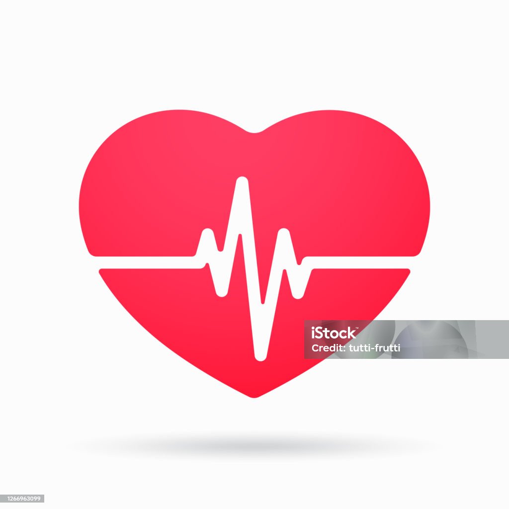 Heart icon with a cardio line vector illustration Pacemaker stock vector
