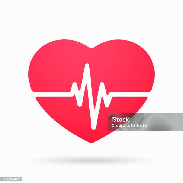 Heart Icon With A Cardio Line Vector Illustration Stock Illustration - Download Image Now - Pacemaker, Accidents and Disasters, Blood