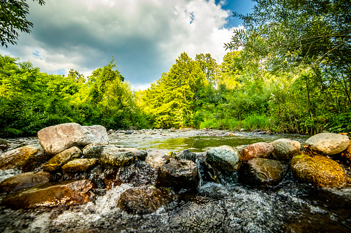 Mountain river in the forest, Quebec, Canada, Sutton