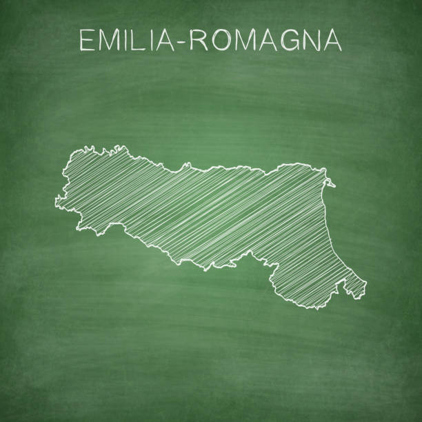 艾米利亞-羅馬涅地圖繪製在黑板上 - 黑板。 - emiliano martinez 幅插畫檔、美工圖案、卡通及圖標