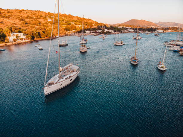 istock Yatches Anchoring on Gumusluk Bay in Bodrum 1266966966