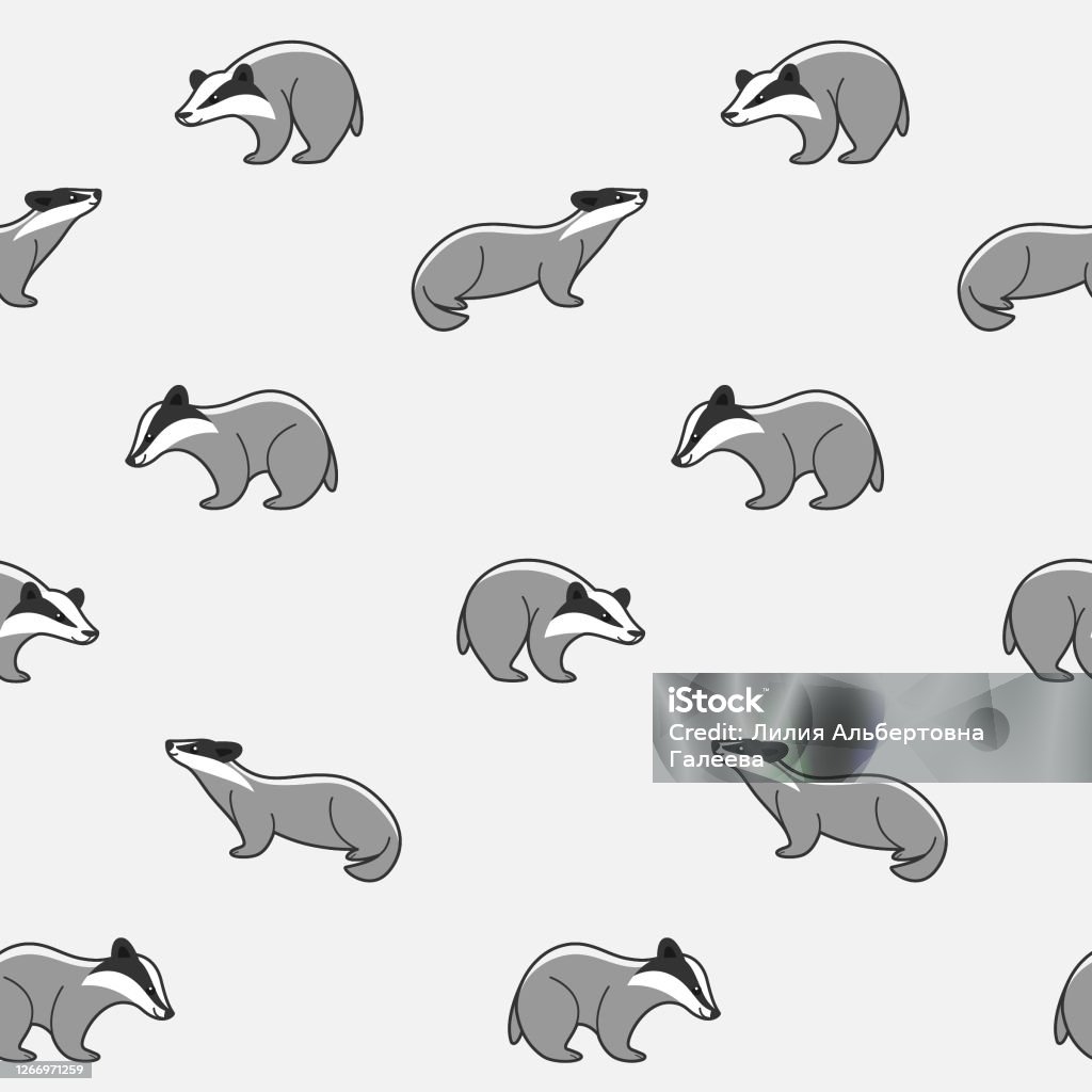 Badger Pattern Pattern Stock Illustration - Download Image Now - Badger, Animal ...