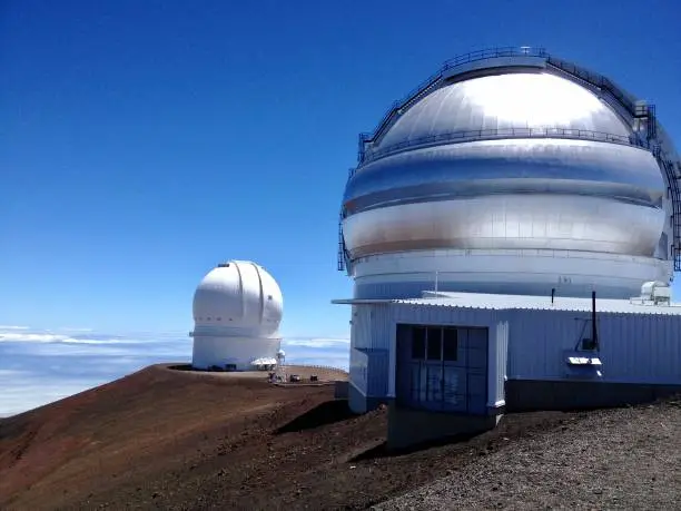 Observatories at the top of the Mauna Kea summit