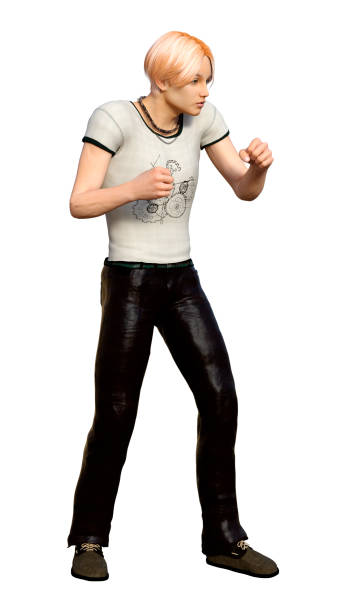 3D illustration teenager boy on white