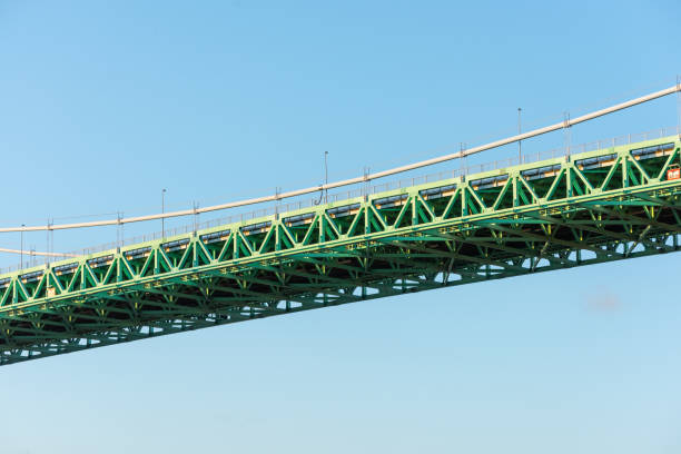 istock Details of a green suspension bridge 1266980721