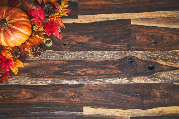 istock Autumn Decoration Background with Pumpkins, Leafs and Nuts 1266983367
