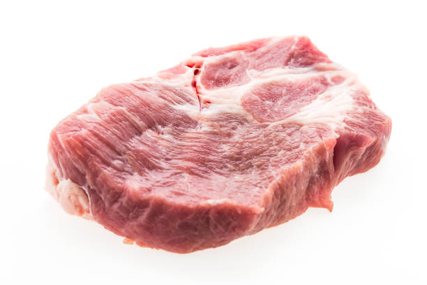 сырое мясо свинины изолировано - lamb chops стоковые фото и изображения