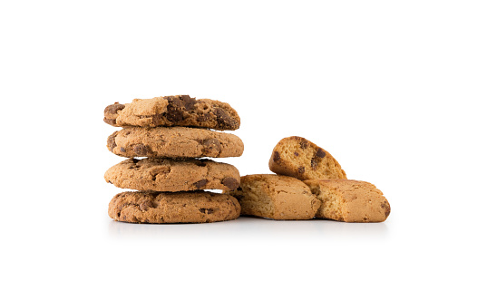 Chocolate Chip Cookies , Isolated on white background