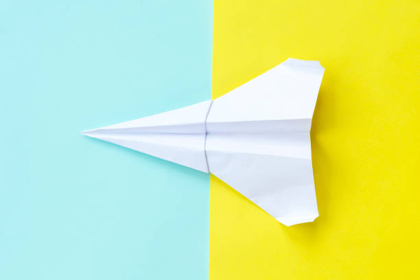 istock Summer travel with paper plane. Summer concept. 1266986088
