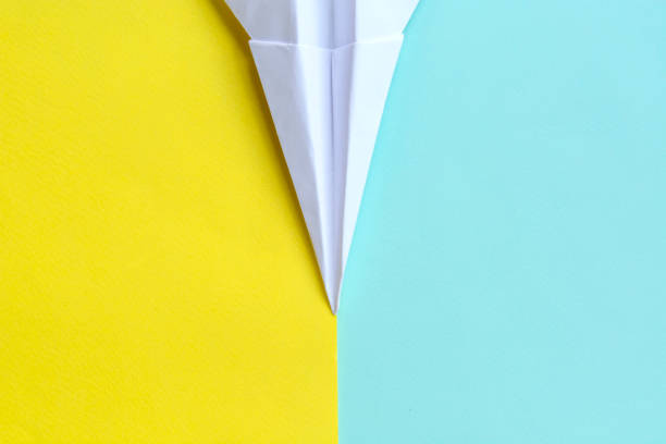 istock Summer travel with paper plane. Summer concept. 1266986094