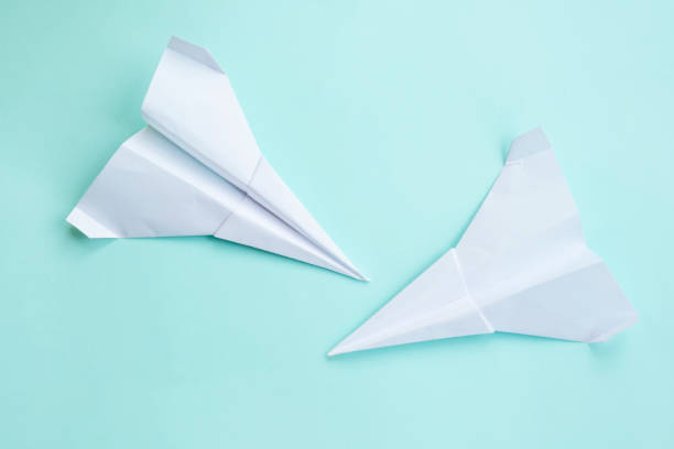 istock Summer travel with paper plane. Summer concept. 1266986110