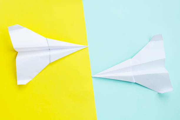 istock Summer travel with paper plane. Summer concept. 1266986112