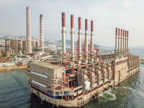 This controversial electrical power plant is a landmark of power outages in Lebanon